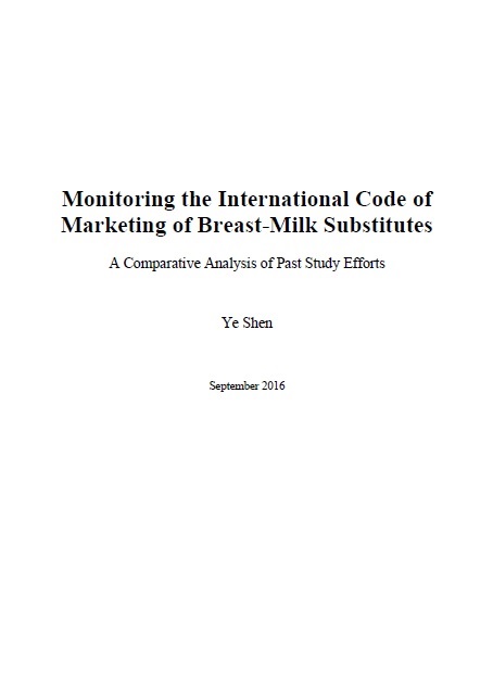 Monitoring the International Code of 
Marketing of Breast-Milk Substitutes