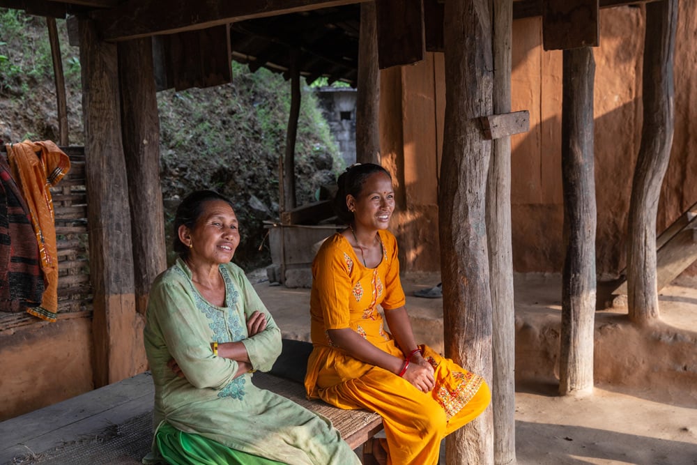 Sreva, with her mother-in-law, at their home in rural Nepal. Two years ago, Sreva had a safe abortion with the help of a nurse/midwife.