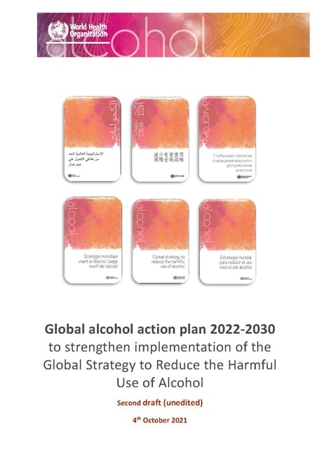 Global alcohol action plan: Second draft, unedited