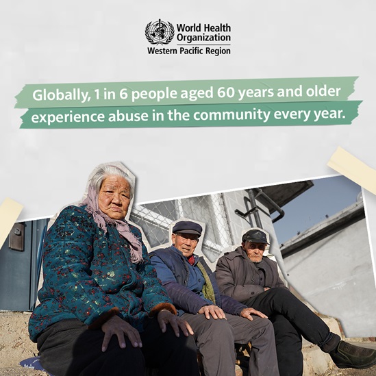 Three older adults sitting on a bench